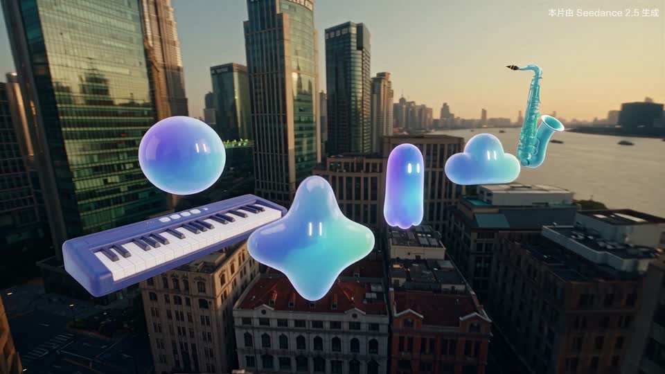 抖音商城与音符穿场成片截图